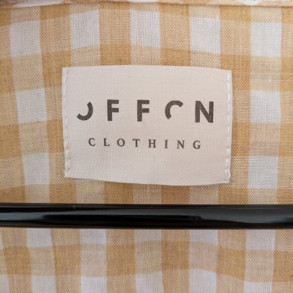 OffOn Clothing Tiered Linen Maxi Dress - Yellow Gingham, Size M - Picture 5 of 8